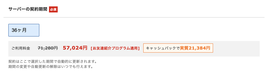 エックスサーバーでキャンペーンとクーポンを併用した場合ビジネス36ヶ月