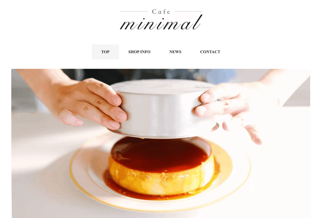 wordpressテーマ「minimal cafe」のデモサイト