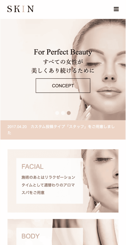 skinのデモサイト