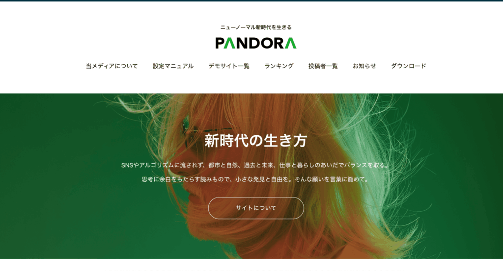 wordpressテーマPANDORAのデモサイト
